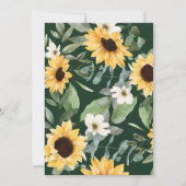Love is Patient Yellow Watercolor Sunflower Wreath Save The Date (Back)