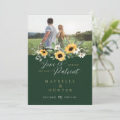Love is Patient Yellow Watercolor Sunflowers Photo Save The Date (Standing Front)