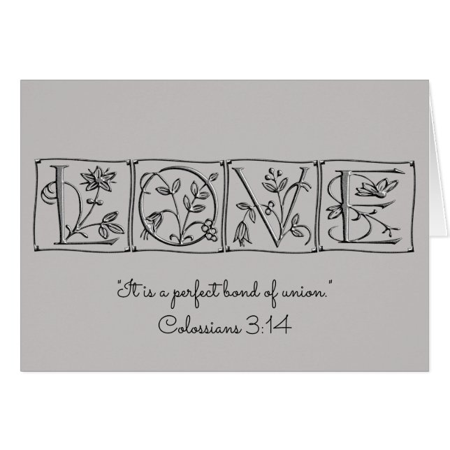 Love is Perfect Bond of Union~Scripture~Wedding Cards (Front Horizontal)