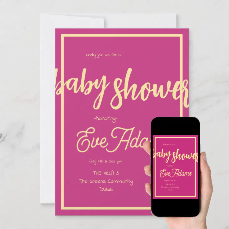Love Is Pink Collection Baby Shower Invitation Zazzle