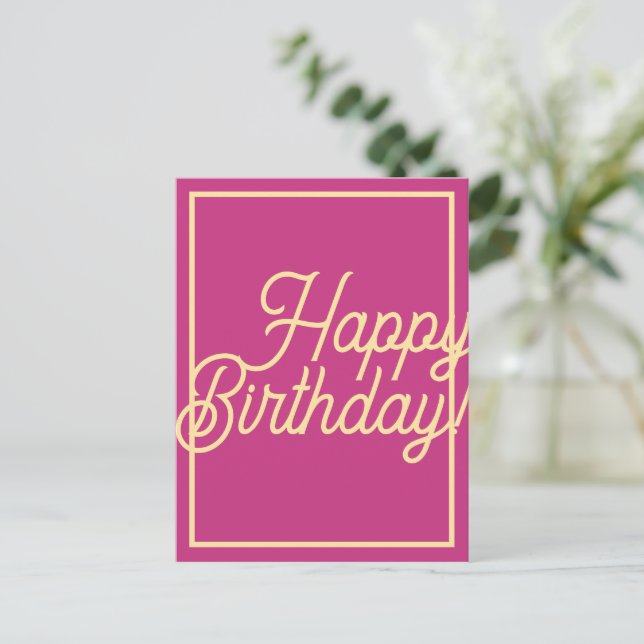 Love Is Pink Happy Birthday Card  (Standing Front)