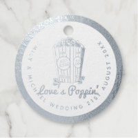 Love Is Poppin - Wedding Bridal Shower Thank You Foil Favor Tags