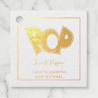 Love Is Poppin - Wedding Bridal Shower Thank You Foil Favor Tags