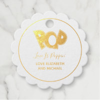 Love Is Poppin - Wedding Bridal Shower Thank You Foil Favor Tags