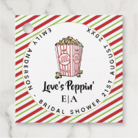 Love is Poppin - Wedding Popcorn Fun Modern Bridal Favor Tags