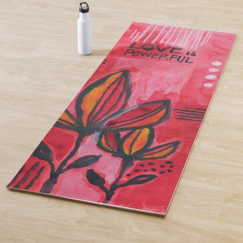 Love is Powerful Red Yoga Mat