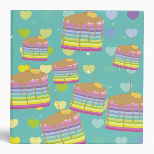 Love is Rainbow Pancakes 3 Ring Binder (Front)