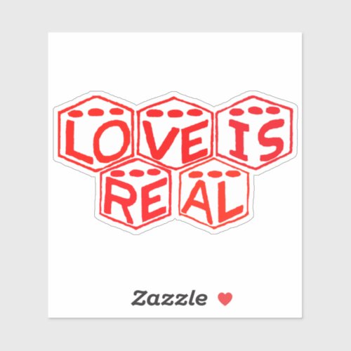 Love is Real Dice Logo Sticker