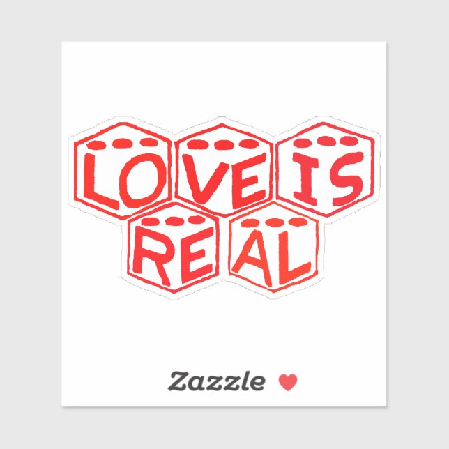 Love is Real Dice Logo Sticker (Sheet)