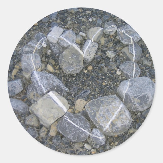 Love is Rock Solid Classic Round Sticker (Front)