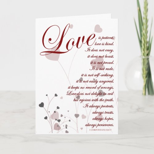 Love Is Scripture Wedding Congratulations Card