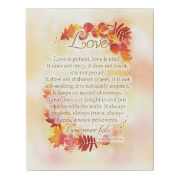 "love Is" Scripture Word Art By J Mclaughlin Faux Canvas Print by jenniemclaughlin at Zazzle