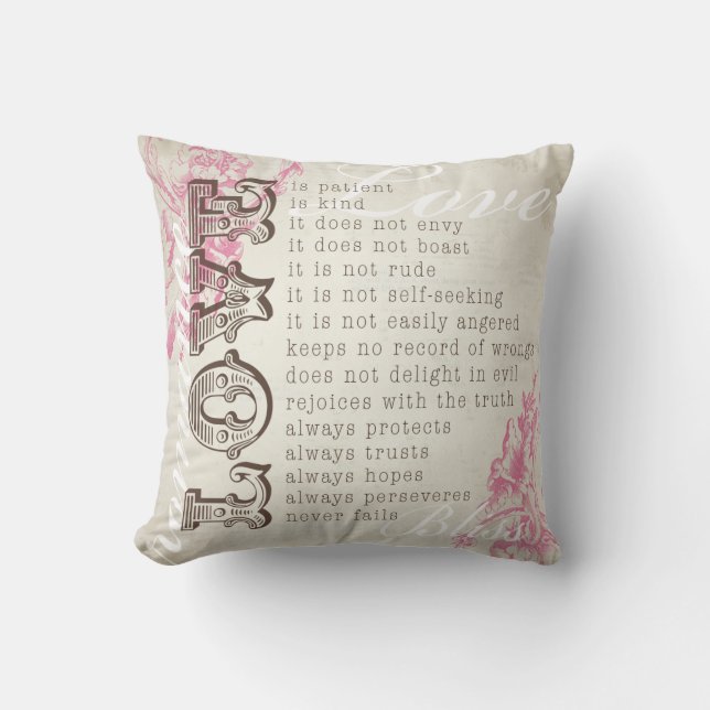 Love Is Shabby Chic Pillow (Front)