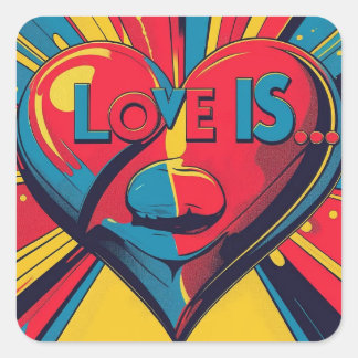 Love is... square sticker