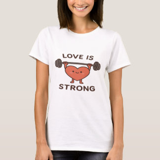 Love is Strong – Cute Heart Illustration T-Shirt