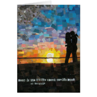 "love is..." sunset silhouette lovers card