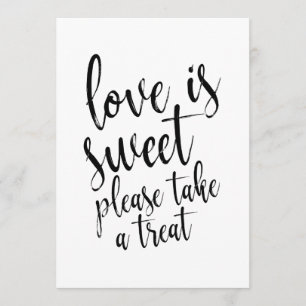 Love is Sweet Affordable Wedding Favors Sign Invitation