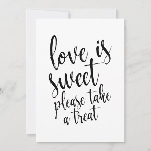 Love is Sweet Affordable Wedding Favors Sign Invitation