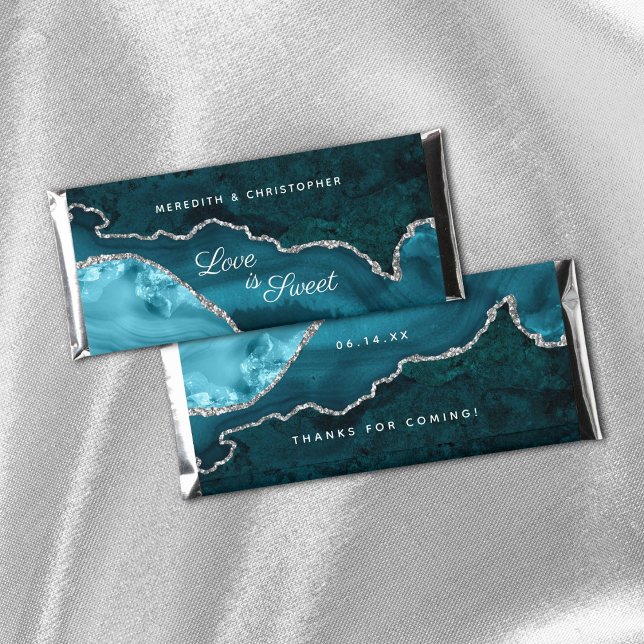 Love is Sweet Agate Wedding Hershey Bar Favors (Creator Uploaded)