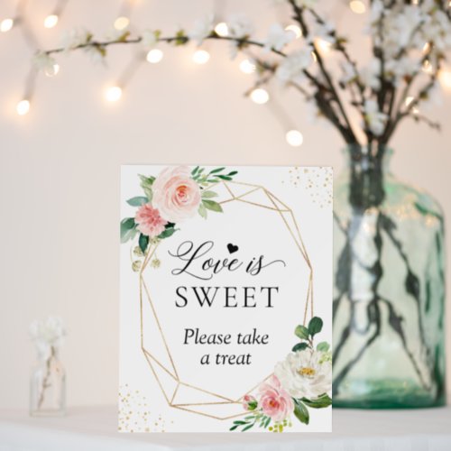 Love is Sweet and Take a Treat Blush Pink Floral Foam Board