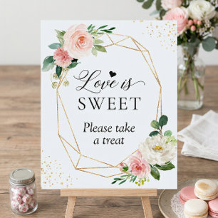 Love is Sweet and Take a Treat Blush Pink Floral Foam Board