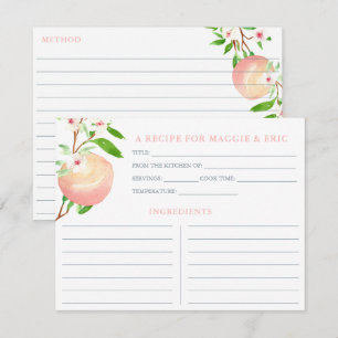 Love Is Sweet As A Peach Shower Recipe Cards