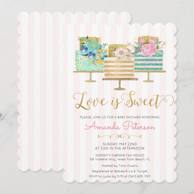 Love is Sweet Baby Shower Invitation (Front/Back)