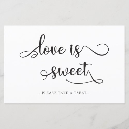 Love is sweet Black dessert table Wedding Sign