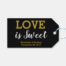 Love is Sweet Black Gold Wedding Candy Favor