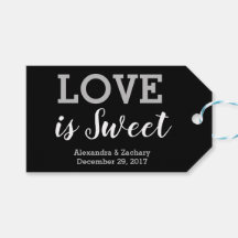 Love is Sweet Black Silver Wedding Candy Favor