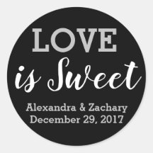 Love is Sweet Black Silver Wedding Engage Favor