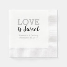 Love Is Sweet Black Silver Wedding Engagement