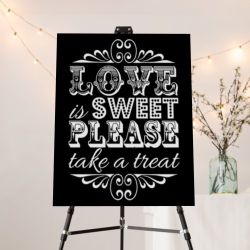 Love Is Sweet _ Black  White Wedding Favor Sign