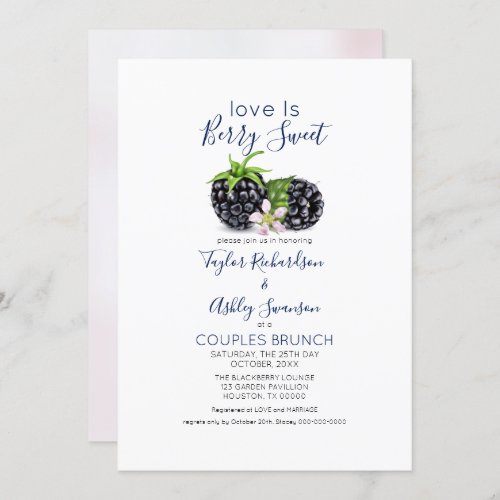 Love is Sweet Blackberry Brunch Wedding Invitation