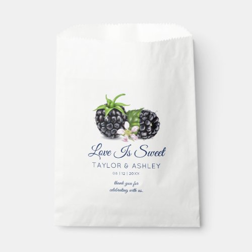 Love is Sweet Blackberry Fruit  Wedding Favor Bag