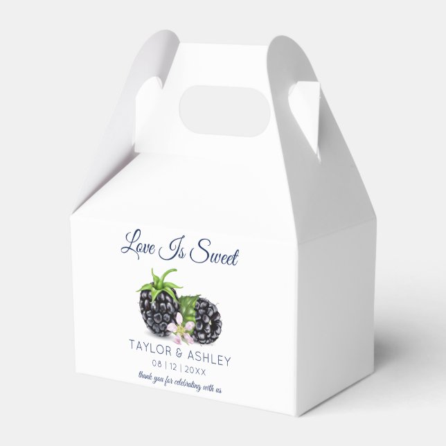 Love Is Sweet Blackberry Fruit | Wedding Favor Box (Front Side)