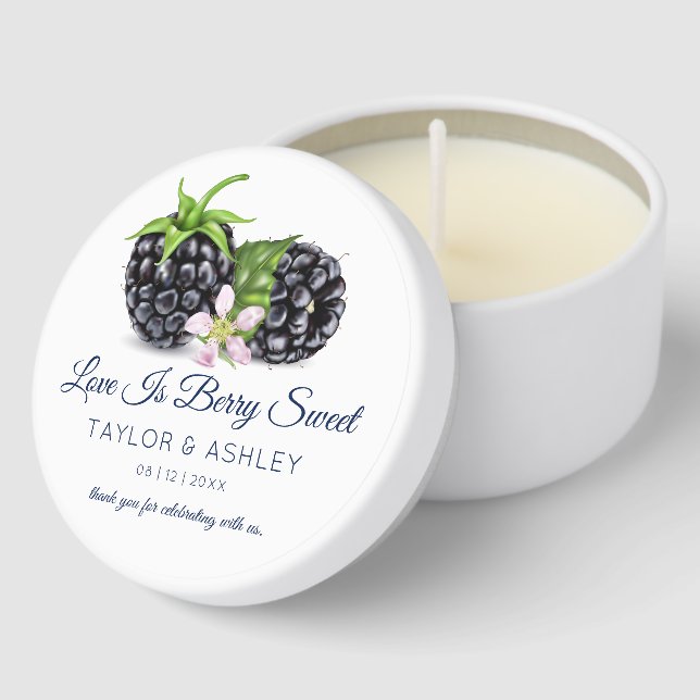 Love Is Sweet Blackberry Fruit | Wedding Mini Candle Favors (Corner)