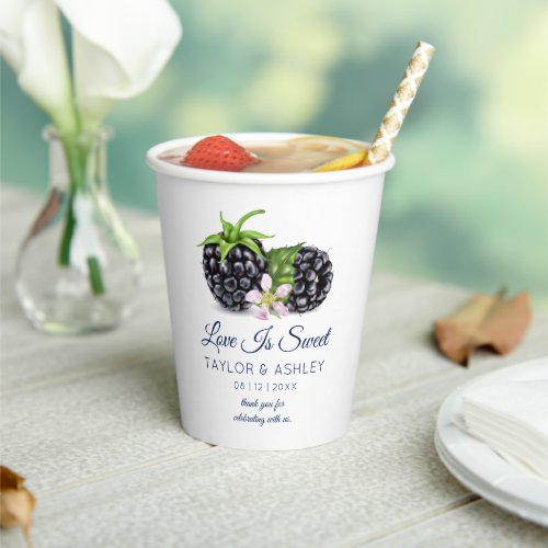 Love Is Sweet Blackberry Fruit  Wedding Paper Cup