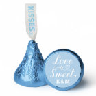 Love is Sweet Blue Heart Script Wedding