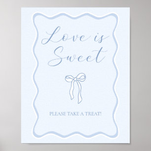 Love is Sweet Blue Tying the Knot Favor Poster