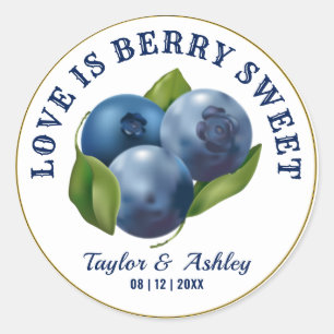 Love Is Sweet Blueberry Fruit   Wedding Classic Round Sticker