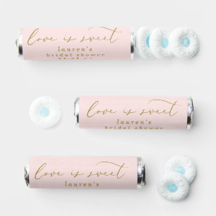 Love is Sweet Blush & Gold Script Bridal Shower Breath Savers® Mints