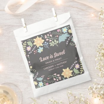 Love Is Sweet. Blush Pink Modern Floral Wedding  Favor Bag by YourWeddingDay at Zazzle