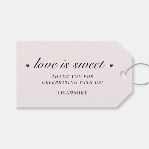 Love is Sweet Blush Pink Wedding Favor Gift Tags