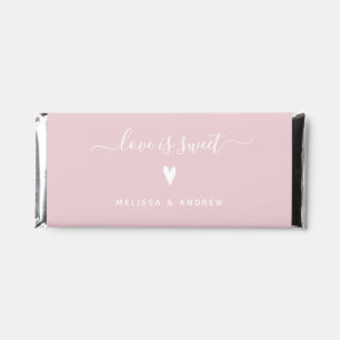 Love is Sweet - Blush Pink Wedding 'Thank You' Hershey Bar Favors