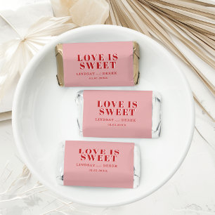 LOVE IS SWEET! Bold Font Wedding  Hershey's Miniatures