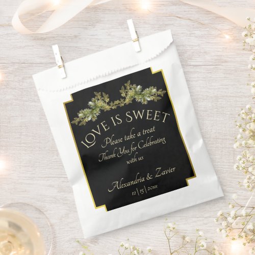 Love is Sweet & Botanical - Black Favor Bag
