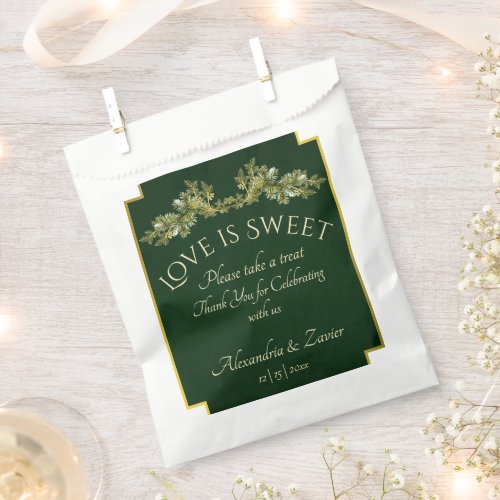 Love is Sweet & Botanical - Emerald Favor Bag