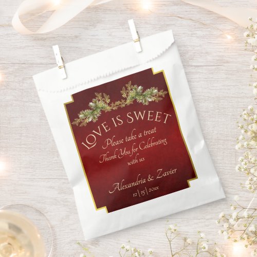 Love is Sweet & Botanical - Red Favor Bag