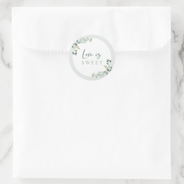 Love is Sweet Bridal Shower Favor Sticker Labels (Bag)